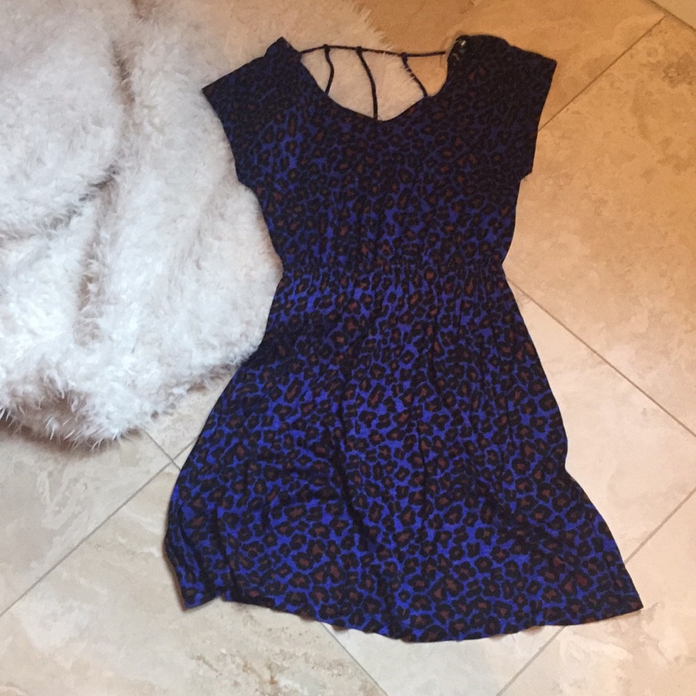 Edge Blue leopard dress, size Small